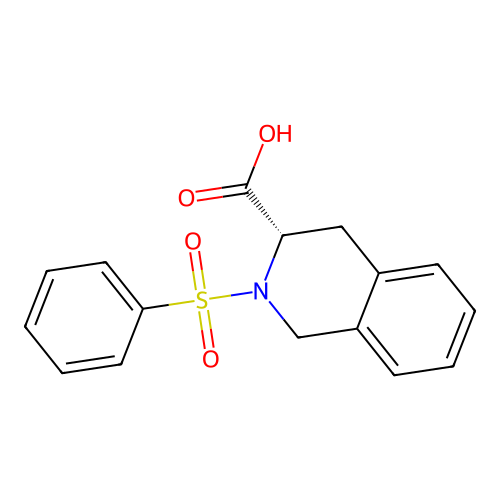 (3S)-2-(Benzenesulfonyl)-1,2,3,4-tetrahydroisoquinoline-3-carboxylic acid structure