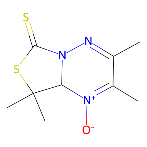 2,3,8,8-tetramethyl-1-oxido-8aH-[1,3]thiazolo[3,4-b][1,2,4]triazin-1-ium-6-thione structure