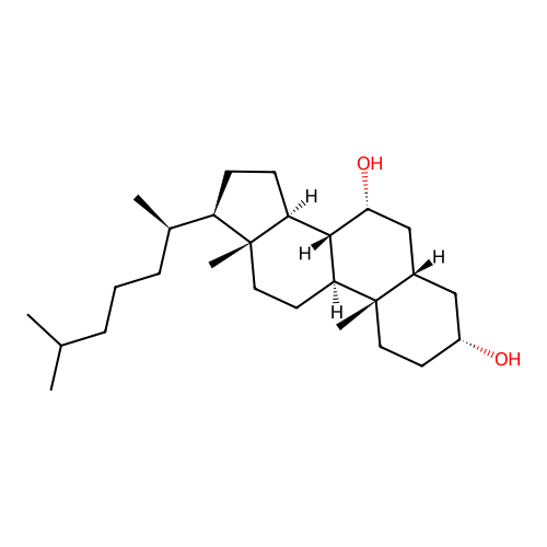 5beta-Cholestane-3alpha,7alpha-diol structure