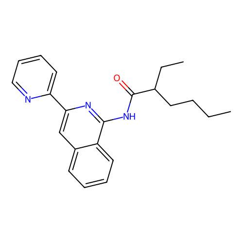 2-ethyl-N-(3-pyridin-2-ylisoquinolin-1-yl)hexanamide structure