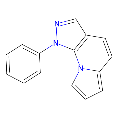 1-phenyl-1H-pyrazolo[3,4-e]indolizine structure