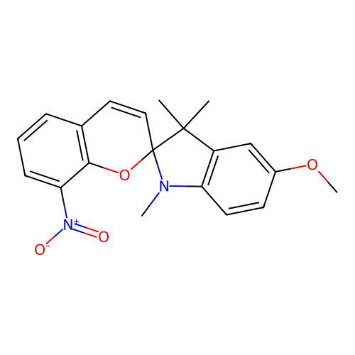 5'-Methoxy-1',3',3'-trimethyl-8-nitrospiro[chromene-2,2'-indoline] structure