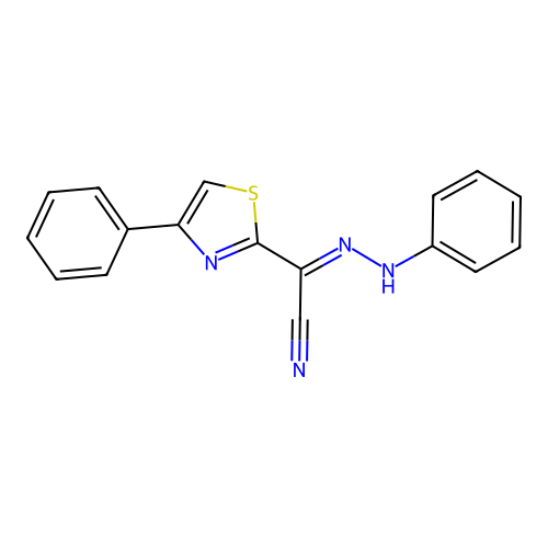 (Phenylhydrazono)(4-phenyl-1,3-thiazol-2-yl)acetonitrile structure