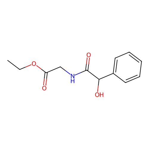 2-[(2-Hydroxy-2-phenylacetyl)amino]-acetic acid, ethyl ester structure