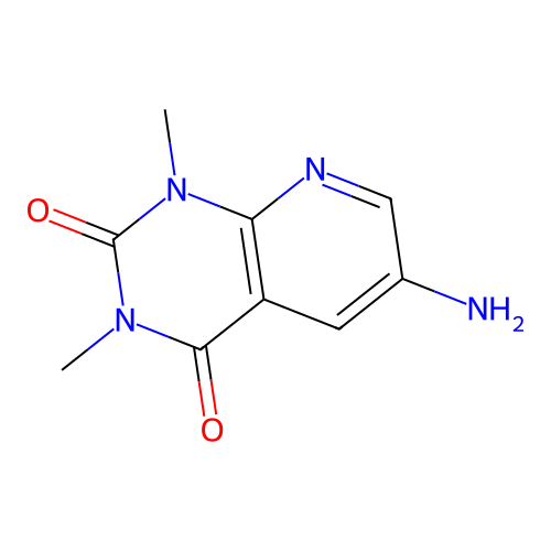 6-amino-1,3-dimethyl-1H,2H,3H,4H-pyrido(2,3-d)pyrimidine-2,4-dione structure