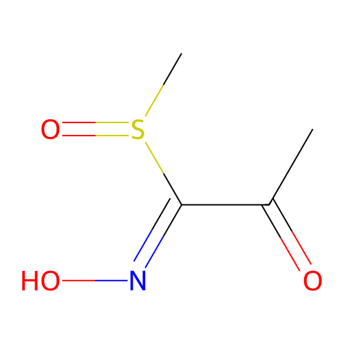 2-Oxo-3-(methylsulfinyl)propanal-oxime structure