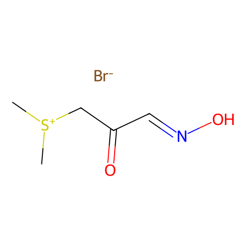 ((E)-3-(Hydroxyimino)acetonyl)dimethylsulfonium bromide structure