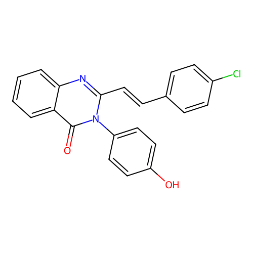 2-[(E)-2-(4-chlorophenyl)ethenyl]-3-(4-hydroxyphenyl)quinazolin-4-one structure