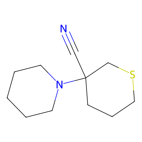 Thioxane-3-carbonitrile, 3-piperidyl- structure