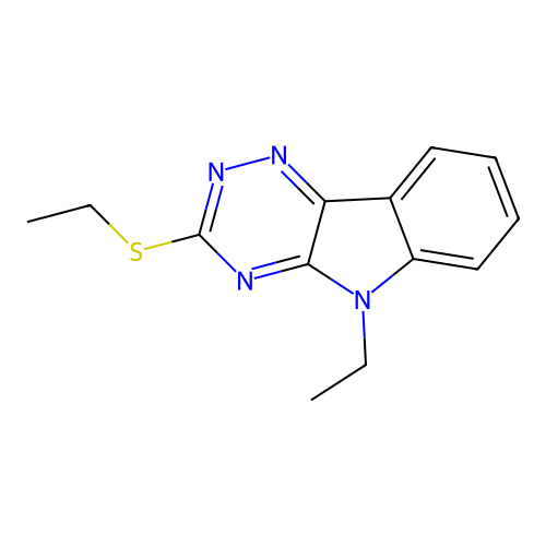 5-ethyl-3-(ethylsulfanyl)-5H-[1,2,4]triazino[5,6-b]indole structure