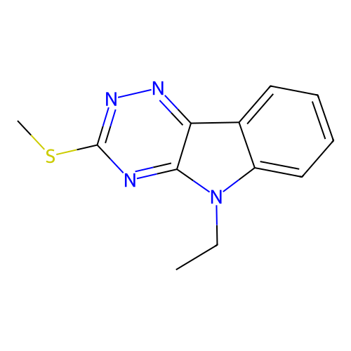 5-Ethyl-3-methylsulfanyl-[1,2,4]triazino[5,6-b]indole structure