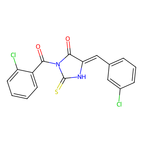 4-Imidazolidinone, 3-(2-chlorobenzoyl)-5-((3-chlorophenyl)methylene)-2-thioxo- structure