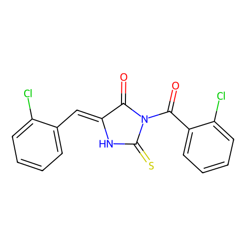 4-Imidazolidinone, 3-(2-chlorobenzoyl)-5-((2-chlorophenyl)methylene)-2-thioxo- structure