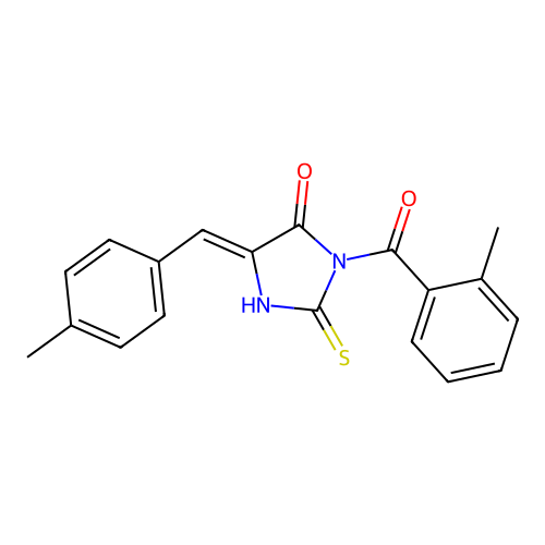 4-Imidazolidinone, 3-(2-methylbenzoyl)-5-((4-methylphenyl)methylene)-2-thioxo- structure