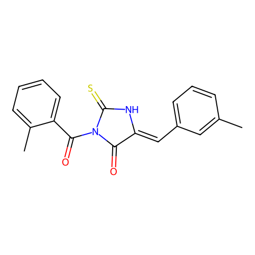 4-Imidazolidinone, 3-(2-methylbenzoyl)-5-((3-methylphenyl)methylene)-2-thioxo- structure