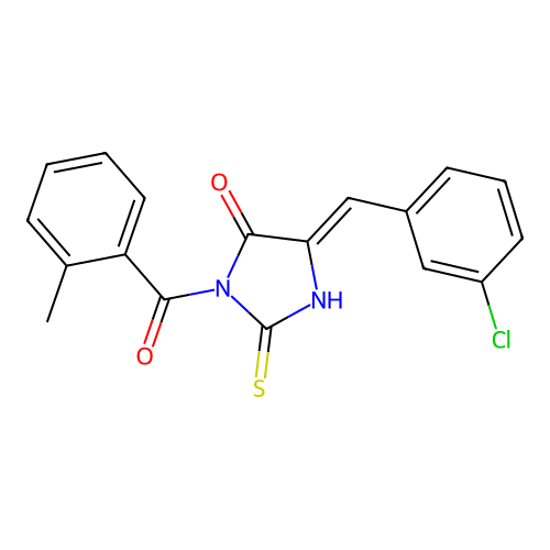 4-Imidazolidinone, 5-((3-chlorophenyl)methylene)-3-(2-methylbenzoyl)-2-thioxo- structure