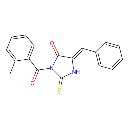 4-Imidazolidinone, 3-(2-methylbenzoyl)-5-(phenylmethylene)-2-thioxo- structure