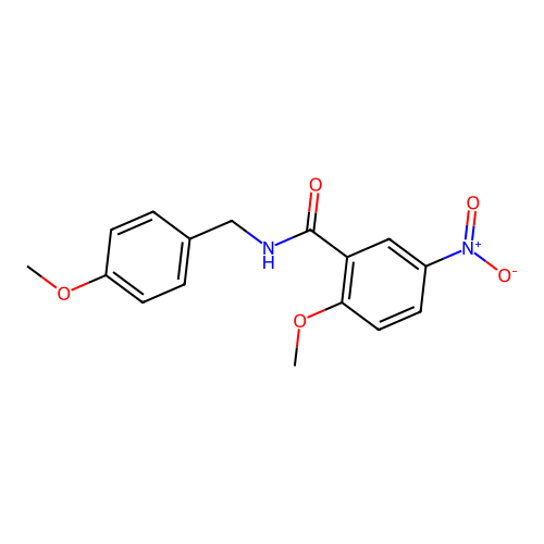 2-Methoxy-N-((4-methoxyphenyl)methyl)-5-nitrobenzamide structure