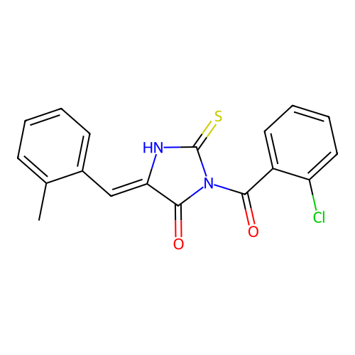4-Imidazolidinone, 3-(2-chlorobenzoyl)-5-((2-methylphenyl)methylene)-2-thioxo- structure