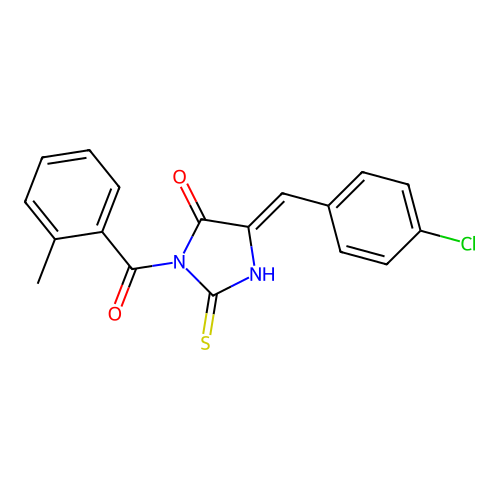4-Imidazolidinone, 5-((4-chlorophenyl)methylene)-3-(2-methylbenzoyl)-2-thioxo- structure