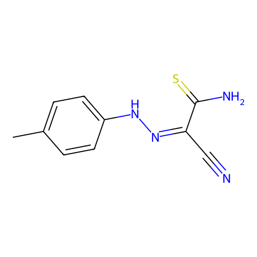 2-amino-N-(4-methylanilino)-2-sulfanylideneethanimidoyl cyanide structure