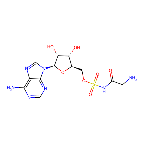 5'-O-(Glycylsulfamoyl)adenosine structure
