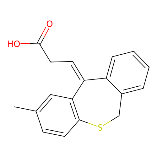 3-(2-methyldibenzo[b,e]thiepin-11(6H)-ylidene)propanoic acid structure
