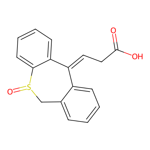 Propanoic acid, 3-dibenzo(b,e)thiepin-11(6H)-ylidene-, S-oxide, (E)- structure