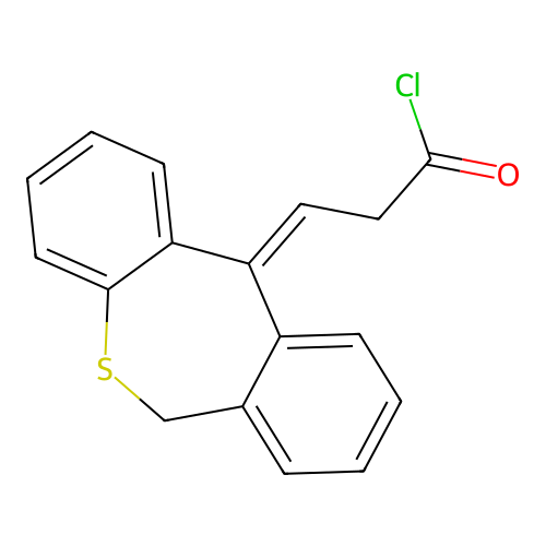 (3E)-3-(6H-benzo[c][1]benzothiepin-11-ylidene)propanoyl chloride structure