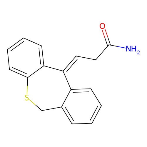 Propanamide, 3-dibenzo(b,e)thiepin-11(6H)-ylidene-, (E)- structure