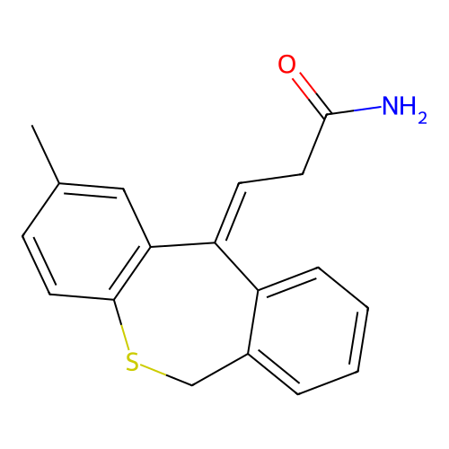 Propanamide, 3-(2-methyldibenzo(b,e)thiepin-11(6H)-ylidene)-, (E)- structure