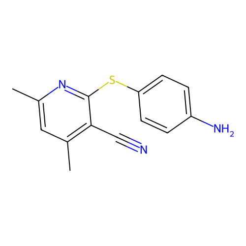3-Pyridinecarbonitrile, 2-[(4-aminophenyl)thio]-4,6-dimethyl- structure