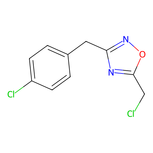 5-(Chloromethyl)-3-[(4-chlorophenyl)methyl]-1,2,4-oxadiazole structure