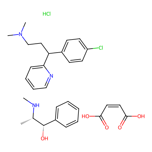 Chlorpheniramine maleate; pseudoephedrine hydrochloride structure