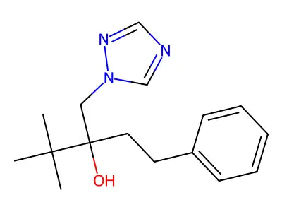 4,4-Dimethyl-1-phenyl-3-(1,2,4-triazol-1-ylmethyl)pentan-3-ol structure