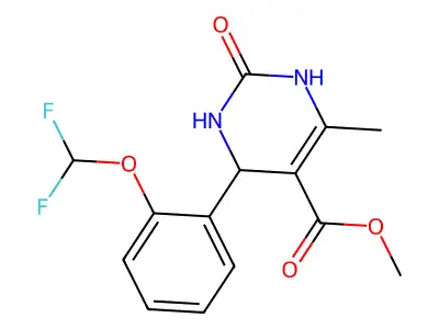 5-Pyrimidinecarboxylic acid, 1,2,3,4-tetrahydro-4-(2-(difluoromethoxy)phenyl)-6-methyl-2-oxo-,methyl ester structure