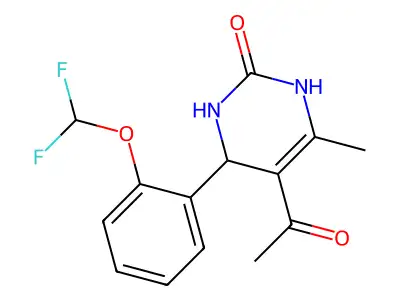 2(1H)-Pyrimidinone, 3,4-dihydro-5-acetyl-4-(2-(difluoromethoxy)phenyl)-6-methyl- structure