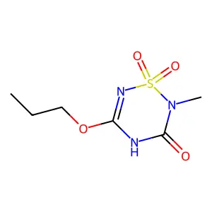 2-methyl-1,1-dioxo-5-propoxy-4H-1,2,4,6-thiatriazin-3-one structure