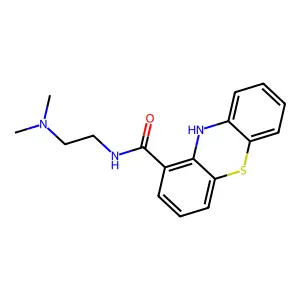 N-[2-(dimethylamino)ethyl]-10H-phenothiazine-1-carboxamide structure