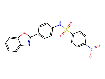N-[4-(1,3-benzoxazol-2-yl)phenyl]-4-nitrobenzenesulfonamide structure