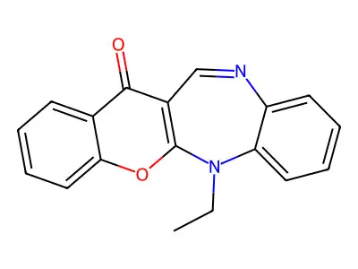 (1)Benzopyrano(2,3-b)(1,5)benzodiazepin-13(6H)-one, 6-ethyl- structure