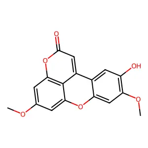 2H-Pyrano(2,3,4-kl)xanthen-2-one, 10-hydroxy-5,9-dimethoxy- structure