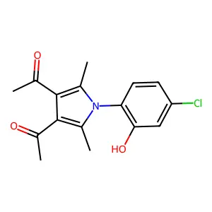 Ethanone, 1-(4-acetyl-1-(4-chloro-2-hydroxyphenyl)-2,5-dimethylpyrrol-3-yl)- structure
