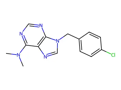 9H-Purin-6-amine, 9-((4-chlorophenyl)methyl)-N,N-dimethyl- structure