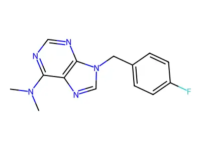 9H-Purin-6-amine, 9-((4-fluorophenyl)methyl)-N,N-dimethyl- structure