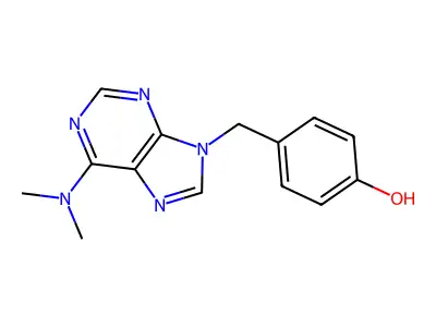 Phenol, 4-((6-(dimethylamino)-9H-purin-9-yl)methyl)- structure