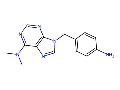 9H-Purin-6-amine, 9-((4-aminophenyl)methyl)-N,N-dimethyl- structure