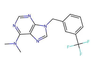 9H-Purin-6-amine, N,N-dimethyl-9-((3-(trifluoromethyl)phenyl)methyl)- structure