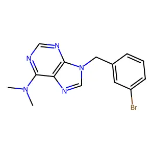 9H-Purin-6-amine, 9-((3-bromophenyl)methyl)-N,N-dimethyl- structure