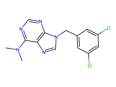 9H-Purin-6-amine, 9-((3,5-dichlorophenyl)methyl)-N,N-dimethyl- structure
